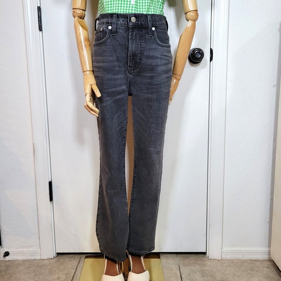 Madewell The Perfect Vintage Jeans Size 26 High Rise Straight Washed Black - Picture 2 of 10